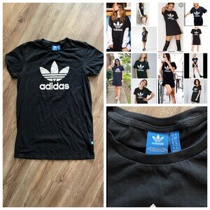 Adidas trefoil t-shirt dress. Black